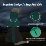 KOOGAL Pet Dog Clothes Coat for Large Dogs，Pet Waterproof Warm Winter Jacket Cold Weather Coats Reflective Pet Vest Warm Fleece Dogs Snowsuit,Dog Raincoat Rain Poncho Windbreaker (Green, 5XL)