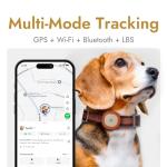 Molly&Cody GPS Dog/Cat Tracker, Multi-Mode GPS/Bluetooth, Real-Time Tracking for Pet Collar with Virtual Fence, Long Battery, IP67 Waterproof, Health Monitor, 1-Year Record, iOS/Android App (Red)