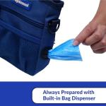 PupSensei Dog Treat Pouch, Durable Oxford Polyester, No-Spill Magnetic Closure, Treat Pouches for Pet Training with Metal Clip, Waist Belt, Adjustable Strap, Poop Bag Dispenser (Navy Blue)