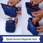 PupSensei Dog Treat Pouch, Durable Oxford Polyester, No-Spill Magnetic Closure, Treat Pouches for Pet Training with Metal Clip, Waist Belt, Adjustable Strap, Poop Bag Dispenser (Navy Blue)