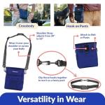 PupSensei Dog Treat Pouch, Durable Oxford Polyester, No-Spill Magnetic Closure, Treat Pouches for Pet Training with Metal Clip, Waist Belt, Adjustable Strap, Poop Bag Dispenser (Navy Blue)