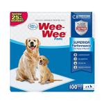 Four Paws Wee-Wee Superior Performance Unscented Pee Pads for Dogs & Puppies, Quilted Leak-Proof Dog Housebreaking Potty Training Floor Protection, 22" x 23", 100 Count