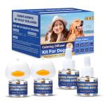 Dog Pheromone Calming Diffuser: Relaxing Pheromone Diffuser for Dogs Relief Stress Anxiety Fighting Scratching Barking, Dog Calming Pheromone Diffuser Kit with 2 Plug in Diffuser+4 Refill 48ml (6in1)