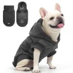 BINGPET Dog Hoodie Dog Sweater with Leash Hole, Warm Fleece Dog Sweatshirt with Hood, Cold Weather Dog Clothes Winter Coat for Puppy Small Medium Large Dogs Boy and Girl(Grey,S)