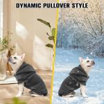 BINGPET Dog Hoodie Dog Sweater with Leash Hole, Warm Fleece Dog Sweatshirt with Hood, Cold Weather Dog Clothes Winter Coat for Puppy Small Medium Large Dogs Boy and Girl(Grey,S)