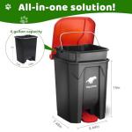 Uppcasir Dog Poop Trash Can Outside, 20L/5Gallon Dog Waste Trash Can with Lid, Pedal and Removable Inner Waste Bin, Pet Poop Bucket with 100 Bags, Red