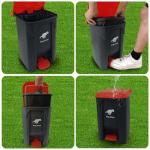Uppcasir Dog Poop Trash Can Outside, 20L/5Gallon Dog Waste Trash Can with Lid, Pedal and Removable Inner Waste Bin, Pet Poop Bucket with 100 Bags, Red