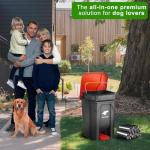 Uppcasir Dog Poop Trash Can Outside, 20L/5Gallon Dog Waste Trash Can with Lid, Pedal and Removable Inner Waste Bin, Pet Poop Bucket with 100 Bags, Red