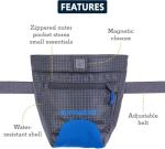 Ruffwear Treat Trader Dog Treat Pouch, Hands-Free Waist-Worn, One-Handed Magnetic Closure, Belt (30-48 in) or Clip, Waterproof Food-Grade Lining, Zippered Pocket, Clicker Loop, Blue Pool