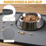 Waterproof Silicone Pet Feeding Mat with Raised Edge