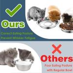 Arespark Stainless Steel Cat Bowls 6 PCS, 5.5 Inch Metal Cat Bowls, Replacement Elevated Food Water Dishes for Indoor Kitten, Whisker Fatigue Relief Shallow Food Metal Dish for Stray Cats