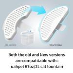 uahpet Official Water Fountain Filters Upgraded 6 Filters & 12 Sponges for 67oz/2L Automatic Pet Fountain