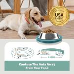 SoulThink® Ant Proof Cat Dog Bowl Tray - New Innovation Anti Ant Pet Food Dish Indoor No Chemical No Water Needed Different from Traditional Ant Trap (Turquoise Green)
