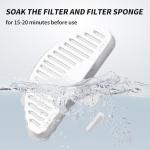 uahpet Official Water Fountain Filters Upgraded 6 Filters & 12 Sponges for 67oz/2L Automatic Pet Fountain