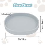 Cat Bowls Silicone Dog Bowls, Non Slip Dog Food Bowls Cat Feeding Bowls, Drinking Bowl Pet Bowl for Dry Food and Wet Food, 10 OZ/330ML Water or Food Bowl for Small Pets, Gray 2pcs