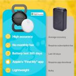 PawGaze Dog Tracker Collar, No Monthly Fee Cat Tracker Collar(Only iOS), Compatible with Apple FindMy App, Reflective FinderTag Smart Collars, Anti-Lost, Key Finder for Pets/Items（NOT GPS）