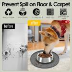 AVYDIIF Pet Feeding Mats for Food and Water, Waterproof Anti-Slip Placemats for Dog Cat Bowl, 2 Pack Silicone Pet Food Mat, Dishwasher Safe 10.9 × 10.9 (2 Grey, Small Paws)