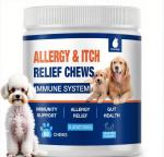 MaxHemp Dog Allergy Relief- 60PCS Dog Allergy Chews Itching Skin Relief for Skin & Coat, Anti Itch,Hot Spots Treatment - Canine Immune Health Supplement