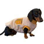 D Doggy Star Dachshund Sweater for Dogs Warm Fleece Clothes Winter Coat (S,Mustard Pocket)