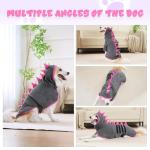 HezzLuv Super Absorbent Dog Bathrobe, Microfiber Bath Robe Towel for Fast Drying, Cozy Fit, Adjustable Belly Strap, Unique Dinosaur Design Dog Drying Coat for Bath, Rainy Walks & Cold Weather