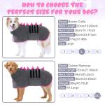 HezzLuv Super Absorbent Dog Bathrobe, Microfiber Bath Robe Towel for Fast Drying, Cozy Fit, Adjustable Belly Strap, Unique Dinosaur Design Dog Drying Coat for Bath, Rainy Walks & Cold Weather