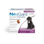 NexGard® (afoxolaner) Flea and Tick Protection for Dogs Oral Soft Beef Flavored Chewables, 24.1 to 60 lbs. (Purple Box) 6 Chews (6 Month Supply)