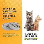 Flea and Tick Prevention Collars for Cats: Effective Pet Flea & Tick Treatment for Cats - Waterproof Adjustable Flea Tick Collars for Large & Small Cat, Outdoor Fleas Ticks Control for Kittens 4 Pack