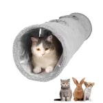KOSMUSMO 51 Inches Extra Long Cat Tunnels for Indoor Cats, Collapsible Pet Play Tube with Cat Toys and Two Peek Holes, Cat Hideout Hideaway for Big Cats, Kittens, Bunny Rabbits, Ferrets, Puppy