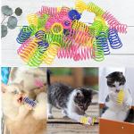 QUVOVID Cat Spring Toys 20 Packs Colorful Plastic Spring Coils Attract Cats to Swat, Bite, Cat Toys for Indoor Cats for All Breeds