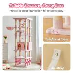 MWPO 74.8 Inches Pink Extra Large Cat Tree, Tall Cat Tower for Indoor Cats with Large Cat Condo, Wide Top Perch, Hammock, Sisal-Covered Scratching Posts, Toys for Kittens & Cats