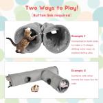 KOSMUSMO 51 Inches Extra Long Cat Tunnels for Indoor Cats, Collapsible Pet Play Tube with Cat Toys and Two Peek Holes, Cat Hideout Hideaway for Big Cats, Kittens, Bunny Rabbits, Ferrets, Puppy