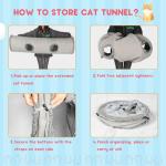 KOSMUSMO 51 Inches Extra Long Cat Tunnels for Indoor Cats, Collapsible Pet Play Tube with Cat Toys and Two Peek Holes, Cat Hideout Hideaway for Big Cats, Kittens, Bunny Rabbits, Ferrets, Puppy