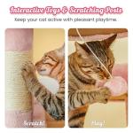MWPO 74.8 Inches Pink Extra Large Cat Tree, Tall Cat Tower for Indoor Cats with Large Cat Condo, Wide Top Perch, Hammock, Sisal-Covered Scratching Posts, Toys for Kittens & Cats