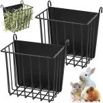 2PCS Rabbit Hay Rack with Heavy-Duty Metal Frame Rabbit Hay Holder for Cage - Guinea Pig Hay Feeder Bunny Hay Feeder,for Rabbits Guinea Pigs Bunny Chinchillas