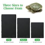 Tfwadmx Reptile Basking Platform Tortoise Feeding Dish Natural Rock Food Bowl Landscape Habitat Decor for Turtle Lizard Bearded Dragon Crested Gecko Snake 2Pcs