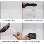 SLSON Reptile Water Feeder Automatic Water Dispenser Waterer 13.5Oz Feeding Accessories for Turtle Bearded Dragons Lizards Geckos for Terrarium Tank (Brown)