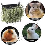 2PCS Rabbit Hay Rack with Heavy-Duty Metal Frame Rabbit Hay Holder for Cage - Guinea Pig Hay Feeder Bunny Hay Feeder,for Rabbits Guinea Pigs Bunny Chinchillas