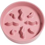 Ceramic Slow Feeder Dog Bowls Small Breed, 0.5 Cups Dog Food Dish for Fast Eaters, Puzzle Bowl for Small Dogs and Cats, 5.5 Inch-Pink