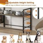 Lomivra Elevated Dog Bowl Stand with Toy Bin Basket, 4 Height Adjustable Raised Feeding Station Cabinet, Lifted Food and Water Bowl Holder, Pet Storage Organizer for Large Medium Small Dogs