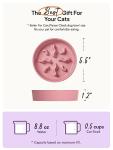 Ceramic Slow Feeder Dog Bowls Small Breed, 0.5 Cups Dog Food Dish for Fast Eaters, Puzzle Bowl for Small Dogs and Cats, 5.5 Inch-Pink