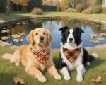 2PCS Fall Dog Bandanas,Halloween Dog Bandanas,One Side Orange Plaid,The Other Side Pumpkin or Spider Web Bibs,Holiday Pet Scarf for Boy and Girl Dogs,Thanksgiving Pet Outfit for Medium to Large Dogs