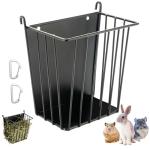 LUAVIARU Upgrades 4pcs Hay Feeder Rabbit - Guinea Pig - Metal Frame Hay Rack with Adjustable Hook - Less Wasted - for Guinea Pig, Bunny, Chinchilla Cage Accessories - Bunny Feeder