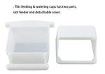 ORIBUKI 2 Pack No Mess Small Bird Feeder Bowl & Food Holder Hanging Cage Cups Dishes with Perch Fruit Vegetable Feeders Clips for Parrot Conure Parakeet Water Dispenser for Cage