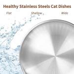 Fhiny 12 PCS Stainless Steel Cat Dish Set, 5.5", Wide Whisker Friendly Cat Bowls Shallow Kitten Feeding Plate Replacement Basic Small Pet Bowl Metal Flat Cat Dish for Stray Cats Dogs (5.5" Dia)