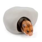 Niteangel Ceramic Hamster Habitat Hideout: - Hideaway House for Syrian Dwarf Hamster Mice Gerbils Lemmings or Other Similar-Sized Small Pet (Stone-Shaped - for Syrian)