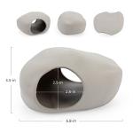 Niteangel Ceramic Hamster Habitat Hideout: - Hideaway House for Syrian Dwarf Hamster Mice Gerbils Lemmings or Other Similar-Sized Small Pet (Stone-Shaped - for Syrian)