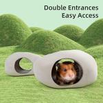 Niteangel Ceramic Hamster Habitat Hideout: - Hideaway House for Syrian Dwarf Hamster Mice Gerbils Lemmings or Other Similar-Sized Small Pet (Stone-Shaped - for Syrian)