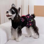 CuteBone Halloween Dog Sweater Dress Spooky Embroidery Turtleneck Puppy Sweater with Bowtie Harness Hole Pullover Winter Dress for Small Dogs
