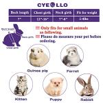 cyeollo Small Animal Bunny Costume Dinosaur Cosplay Halloween Pet Outfits for Rabbit Small Tiny Puppy Dog & Kitten 2lb to 4lb