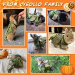 cyeollo Small Animal Bunny Costume Dinosaur Cosplay Halloween Pet Outfits for Rabbit Small Tiny Puppy Dog & Kitten 2lb to 4lb